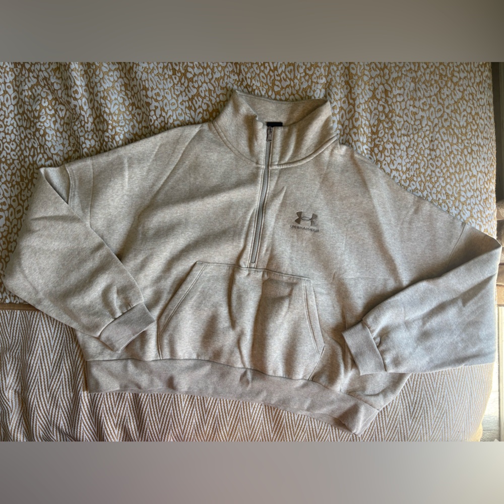 Under Armour Women's Light Cream Quarter-Zip Pullover